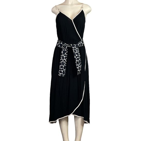 Who What Wear Black Faux Wrap Sleeveless Dress Size Small - Picture 1 of 10